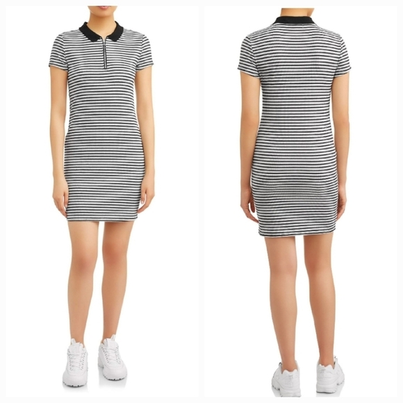 FINAL DROP Eye Candy Striped Polo Bodycon Dress Size Juniors XL - Picture 1 of 11